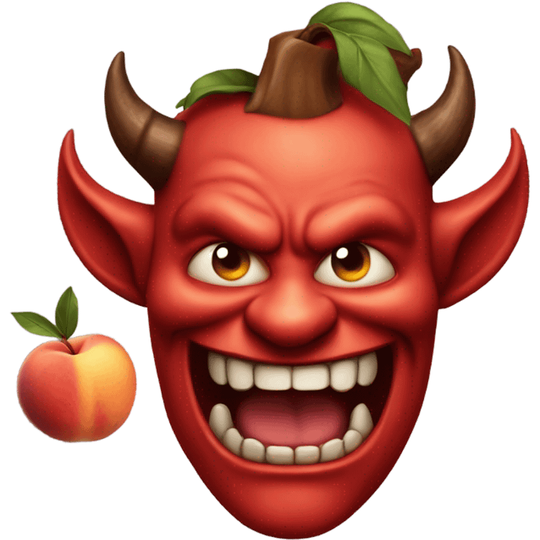 Devil looking for a tasty peach emoji