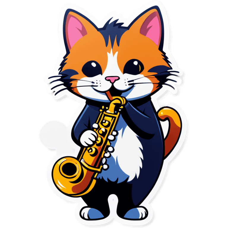 Cat playing saxophone emoji