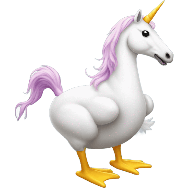 Unicorn pooping on a duck emoji