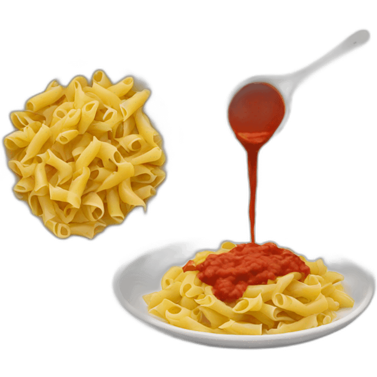 pasta and sauce on a plate emoji