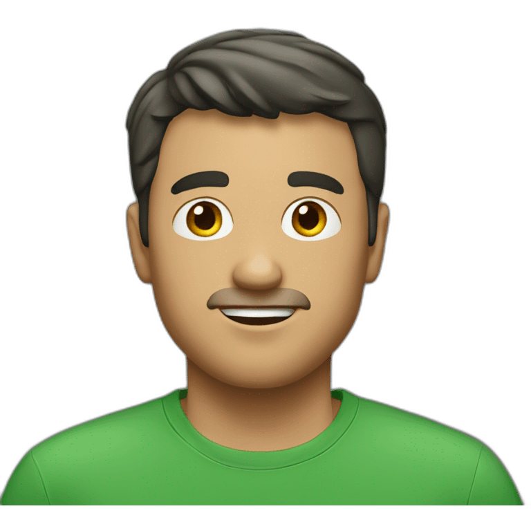 man reelsmaker with dark short haircut in green shirt emoji