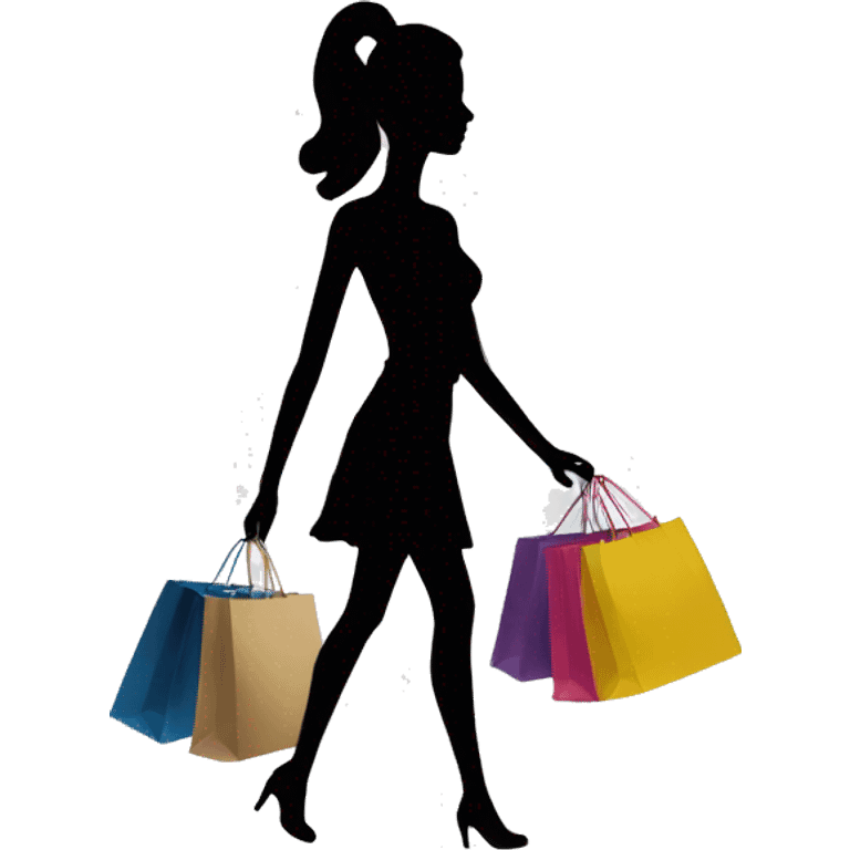 silhouette of model shopping emoji