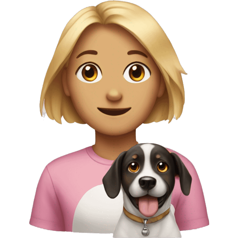 Dog and girl emoji