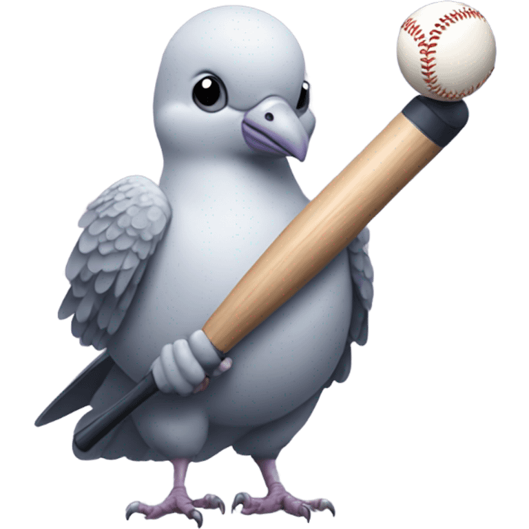 Pigeon playing baseball emoji