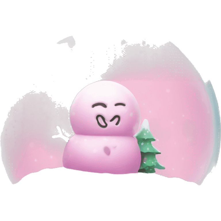 Pastel pink snow globe emoji