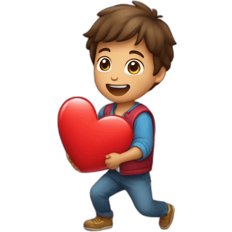 Niño lanzando un corazón  emoji