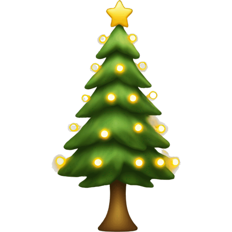 Christmas tree with golden lights smaller emoji