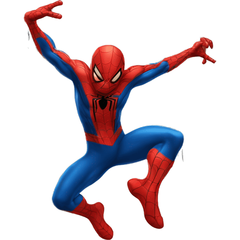 Spiderman jumping to a building  emoji