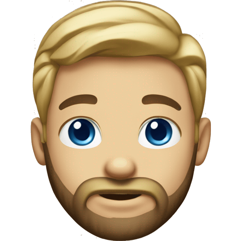 blue eyed blonde bearded boy in iOS 18 emoji style emoji