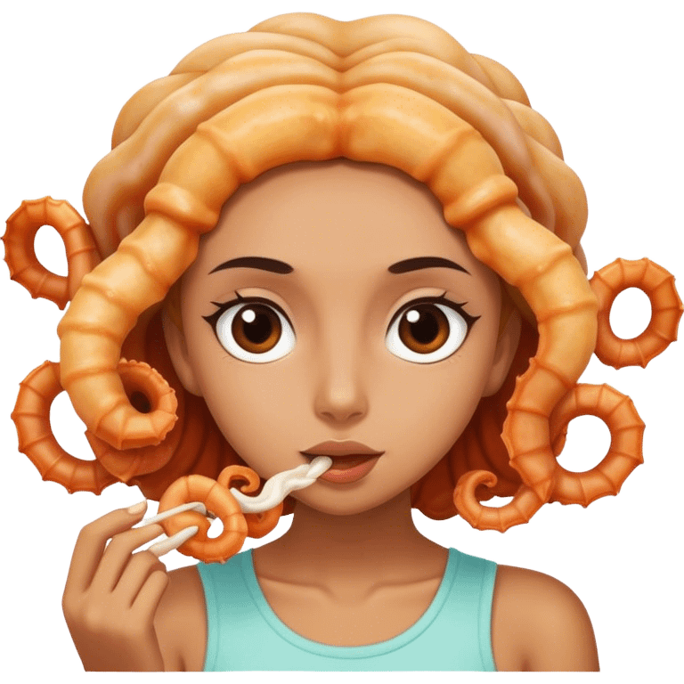 Make this girl eating calamari  emoji