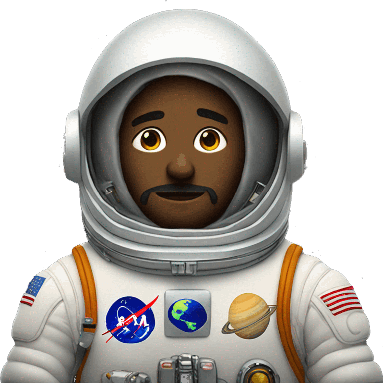 Astronauta sentado en saturno emoji