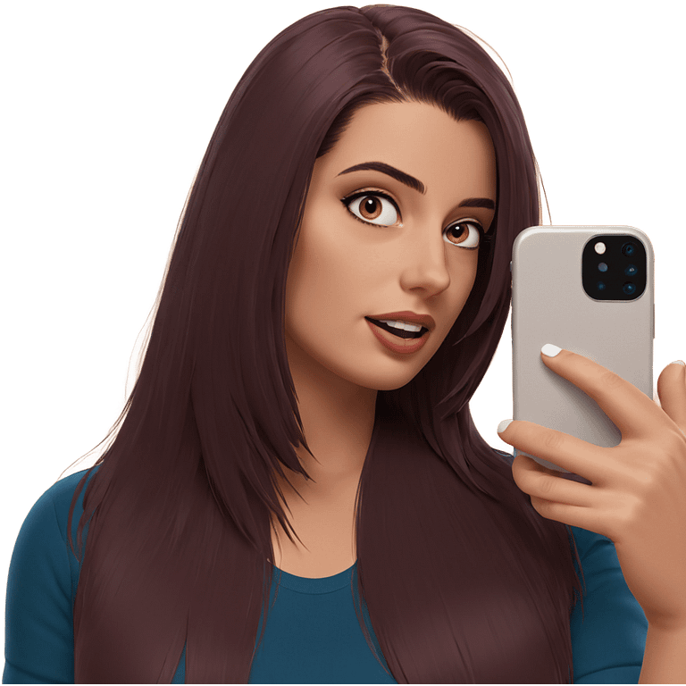 girl taking a selfie emoji