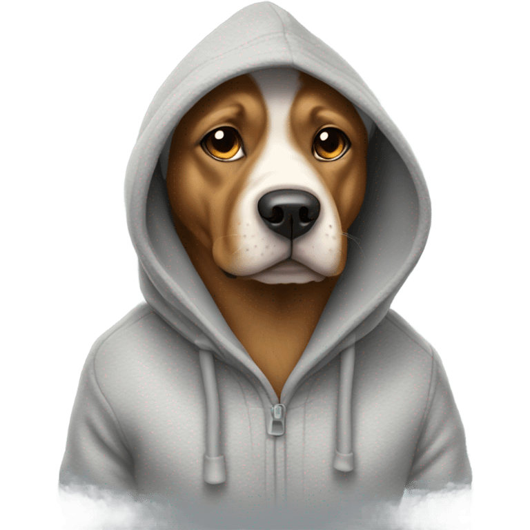 Dog wearing hoodie emoji