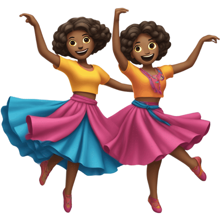 Three girls dancing  emoji