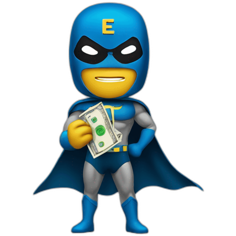 superhero holding a € bill emoji