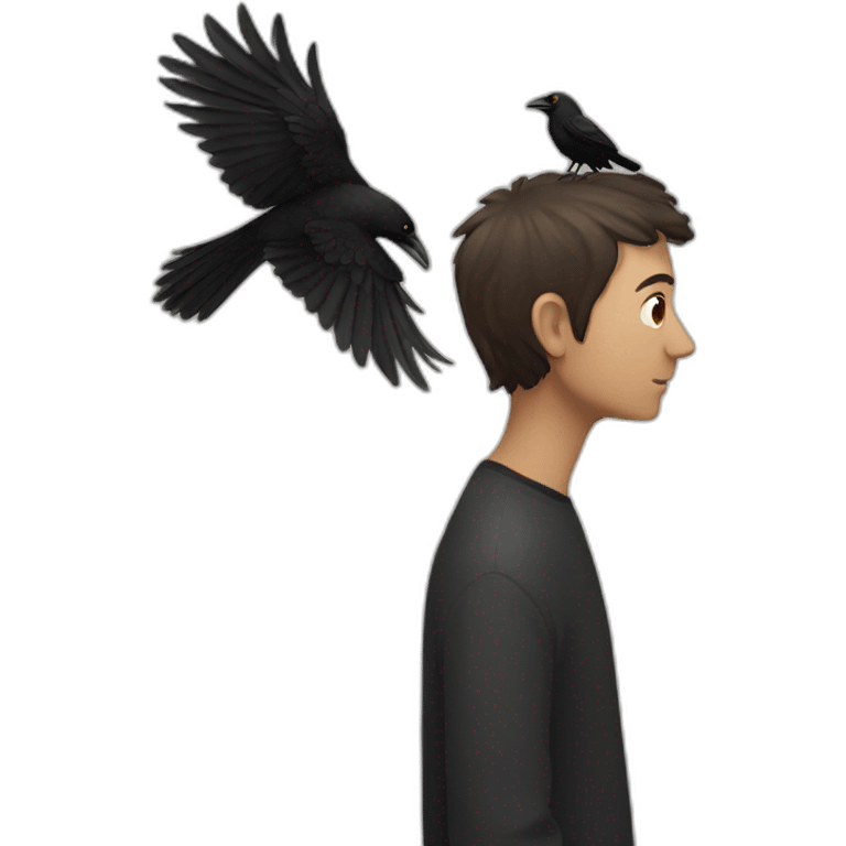 Human with crow emoji