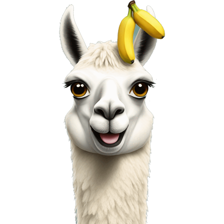 llama with a banana emoji