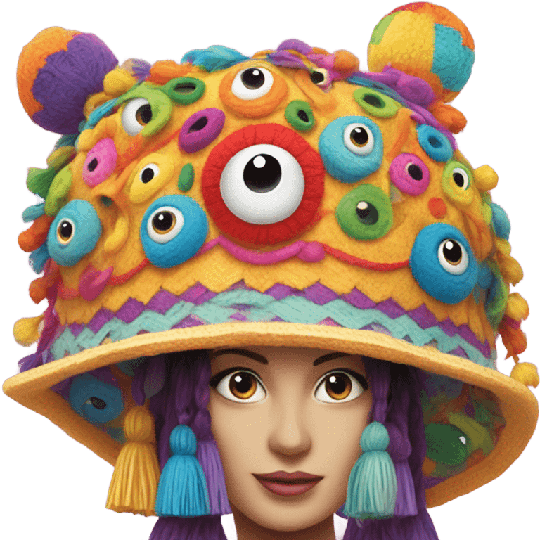 Funny hat with googly eyes  emoji