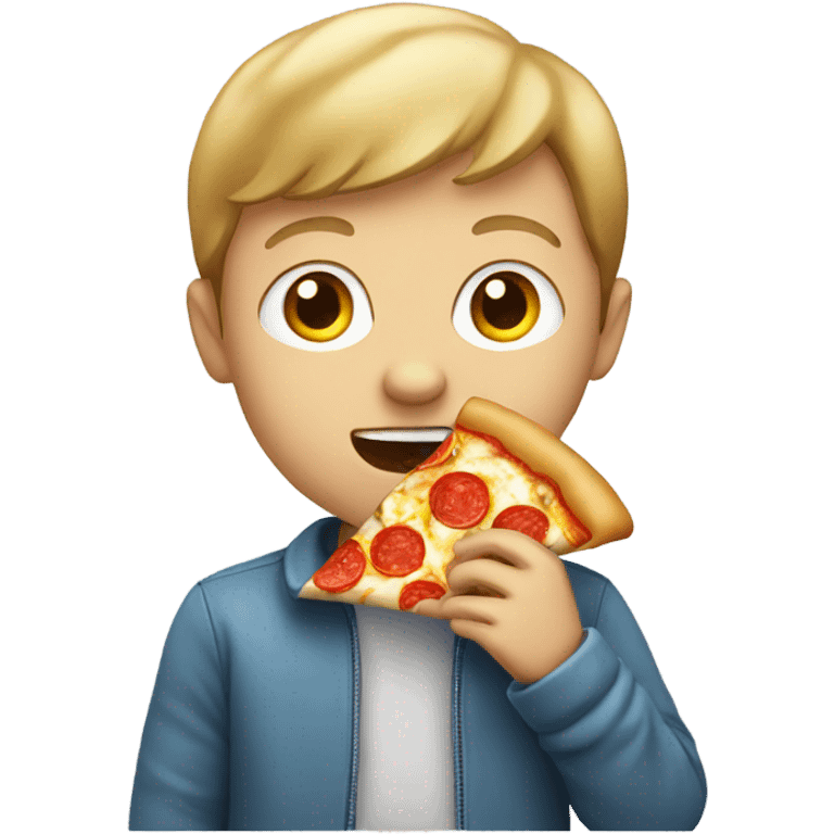 white boy eating pizza  emoji