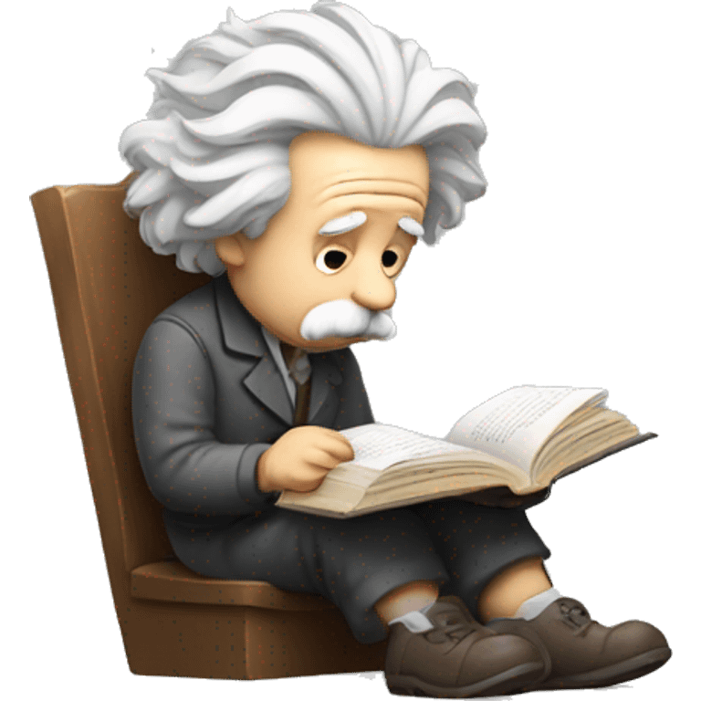 albert einstein sad reading book emoji