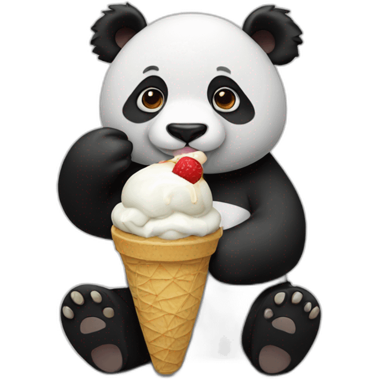 Panda eating ice cream emoji