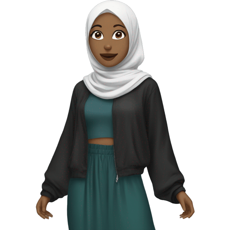 Outfit for concert black woman wearing hijab emoji