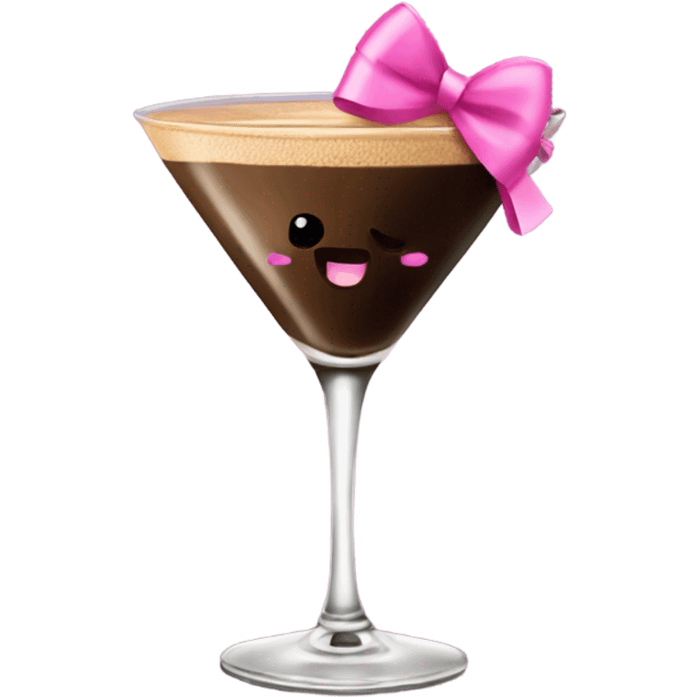 expresso martini with a pink bow emoji