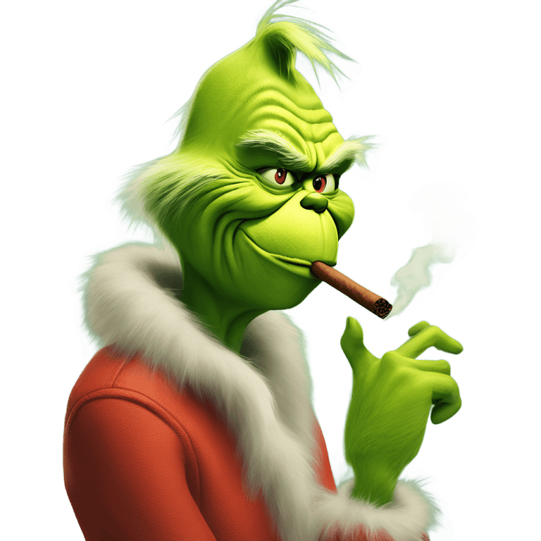 The grinch smoking a cigar emoji