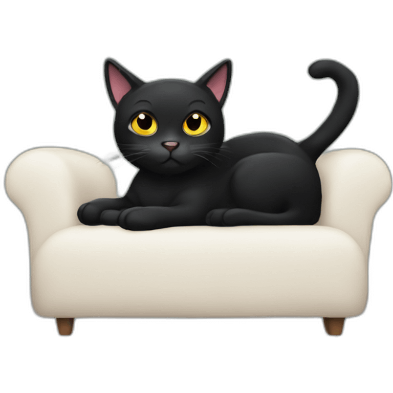 Lazy black cat emoji