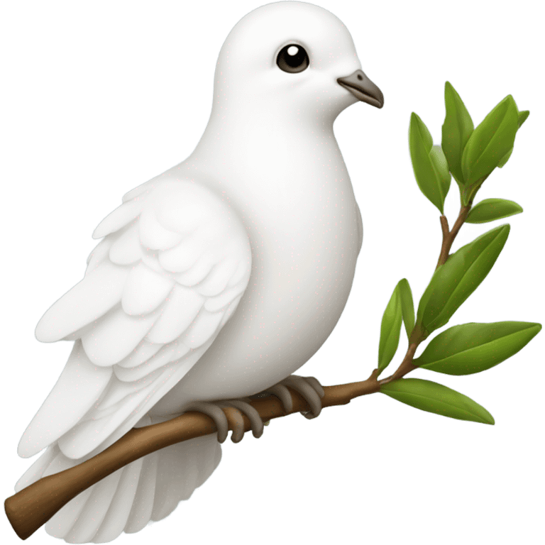 A dove of peace with a green twig in its beak emoji