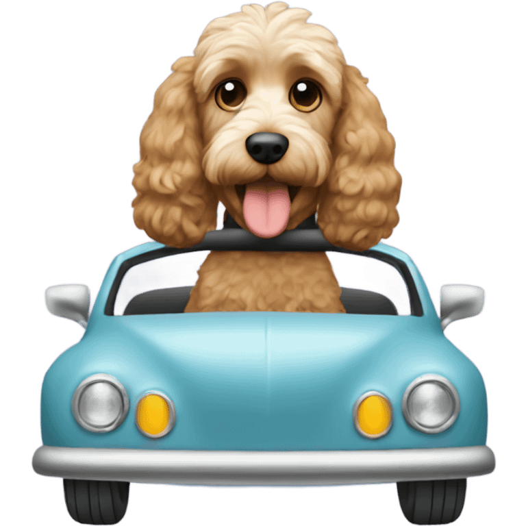 Cockapoo driving a car emoji