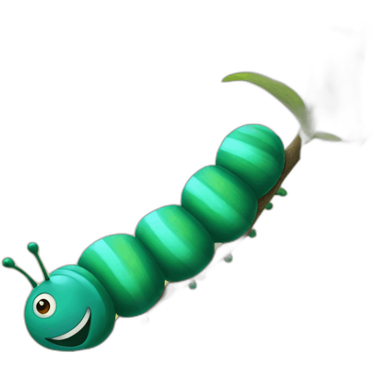 the caterpillar turns around emoji