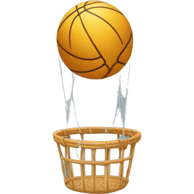 Ballon de basket qui rentre dans un panier de basket  emoji