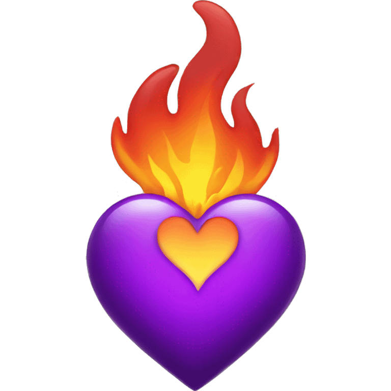 Purple heart on fire emoji