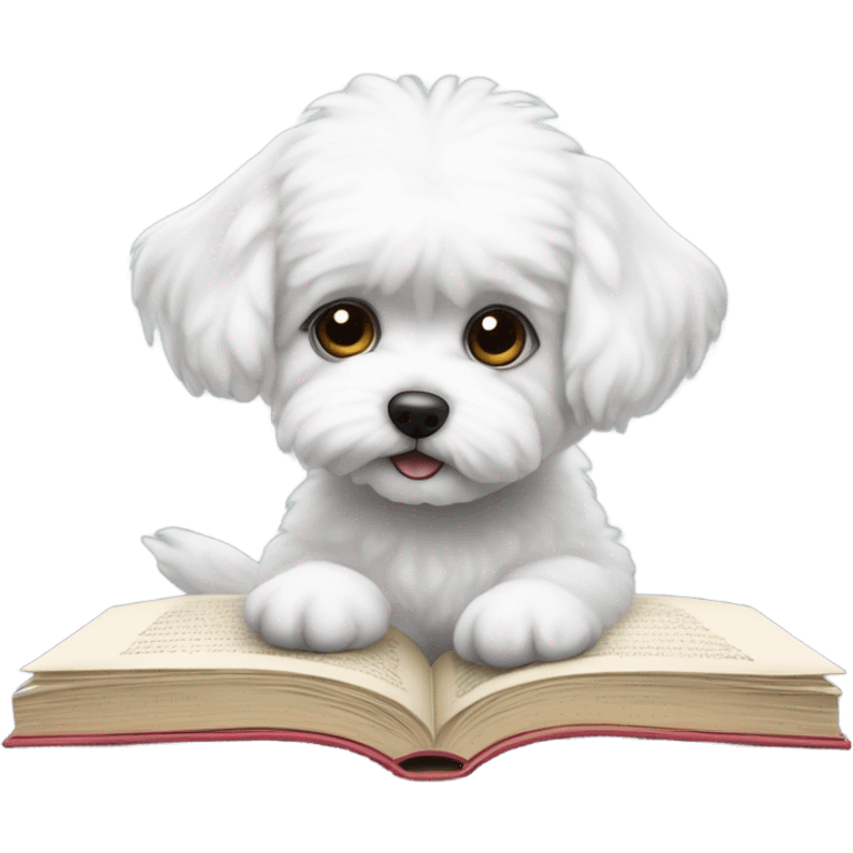 Maltese Bichon reading emoji