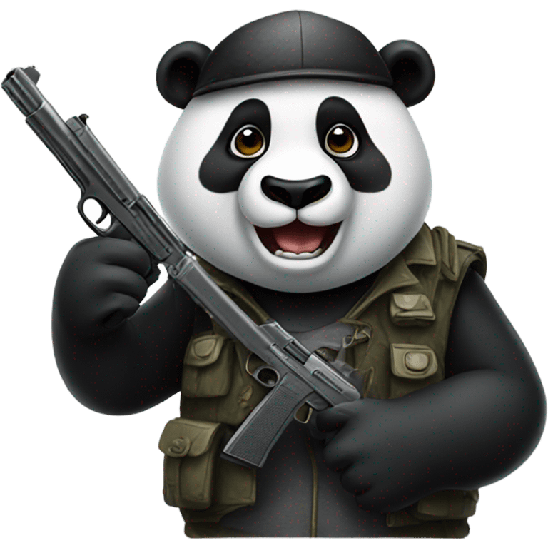 Panda with a pistol emoji