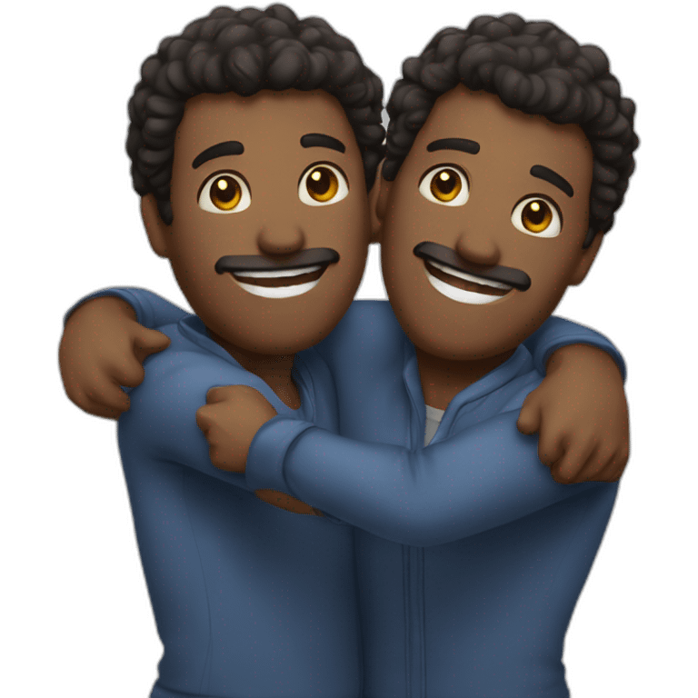 Dois homens se abraçando emoji