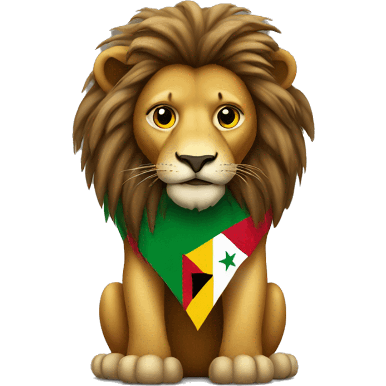 Lion wearing Ghana flag emoji