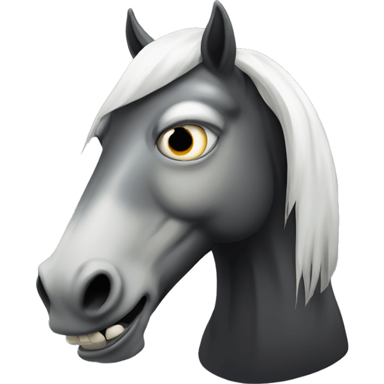 Evil Chess horse with white eyes emoji