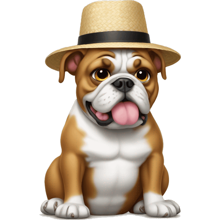 bulldog with rice hat  emoji