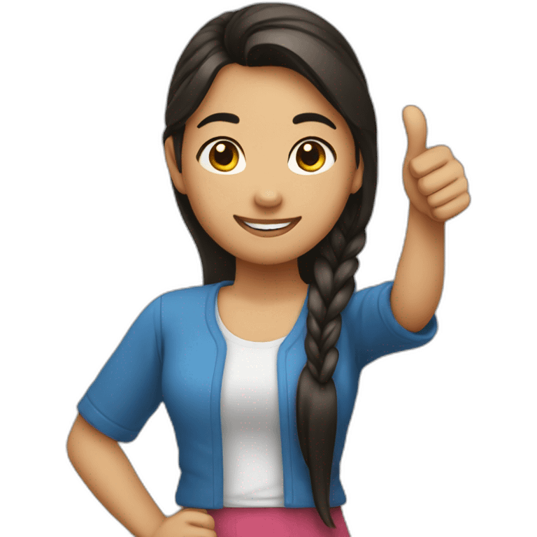 Filipino girl thumbs up with ponytail  emoji