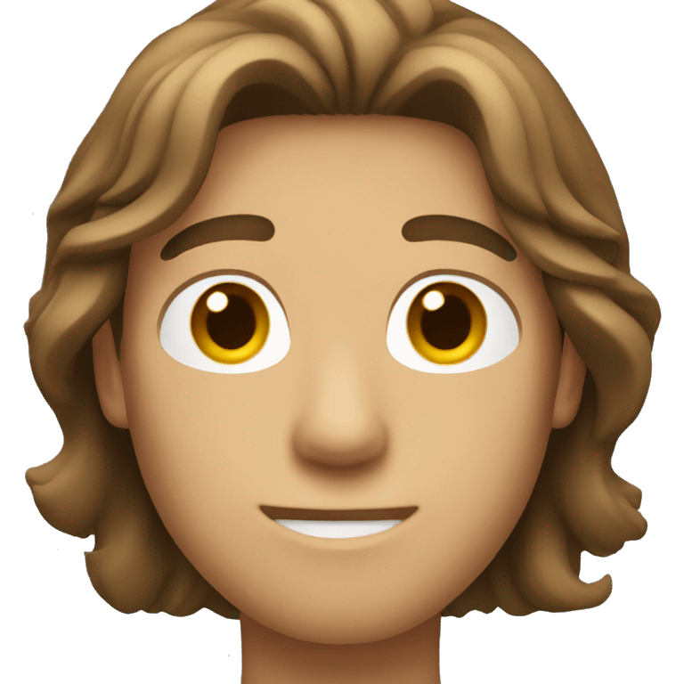 Guy with shoulder-length brown hair emoji