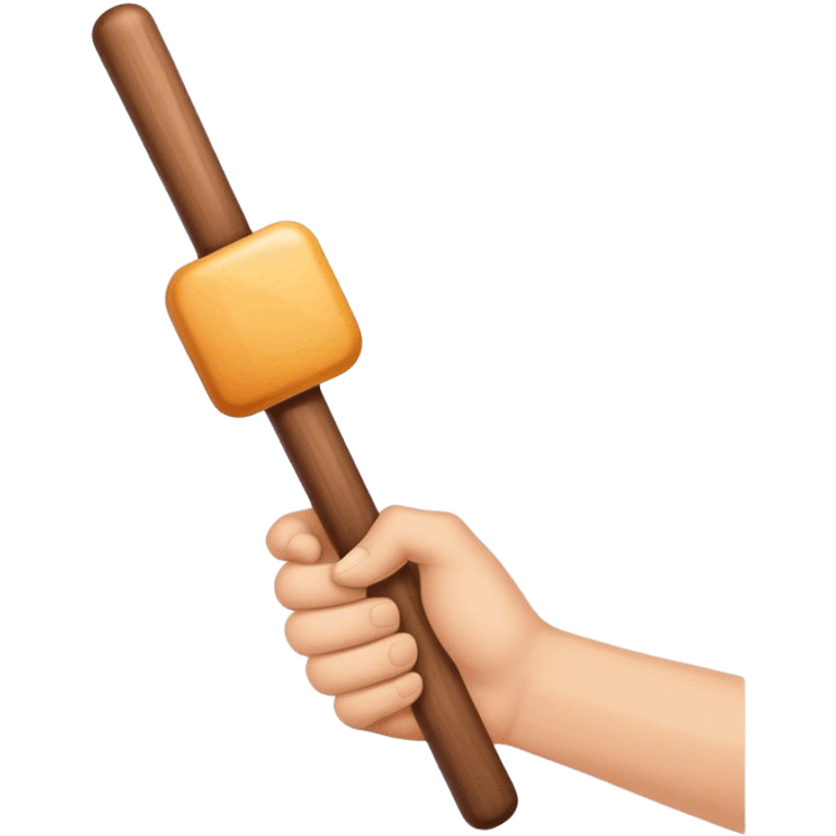 Hand holding Woodstick emoji