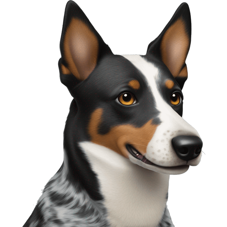 Australian cattle dog black and white emoji