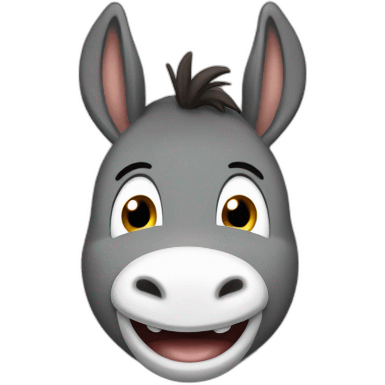 donkey giving a dork smile with big white teeth emoji