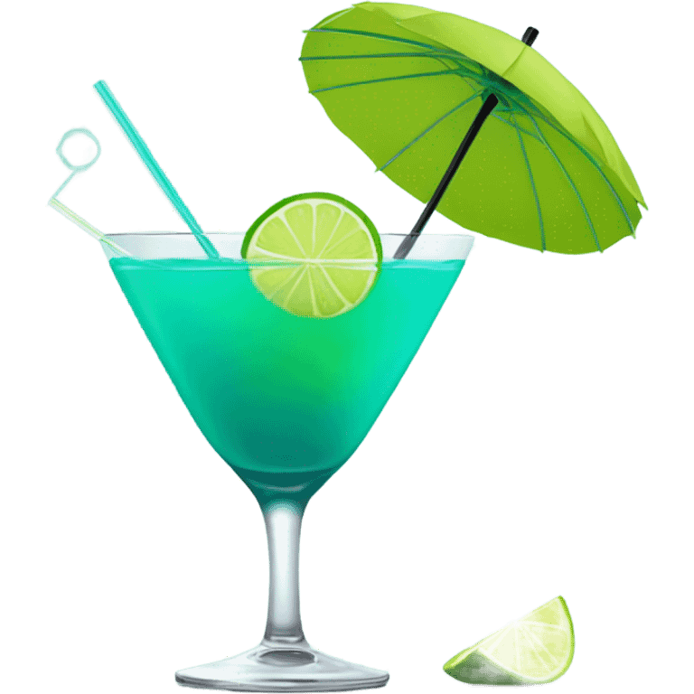 teal cocktail emoji