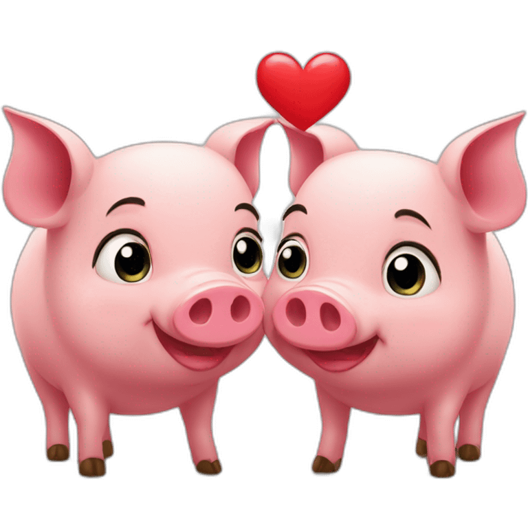 2 Pigs in love  emoji