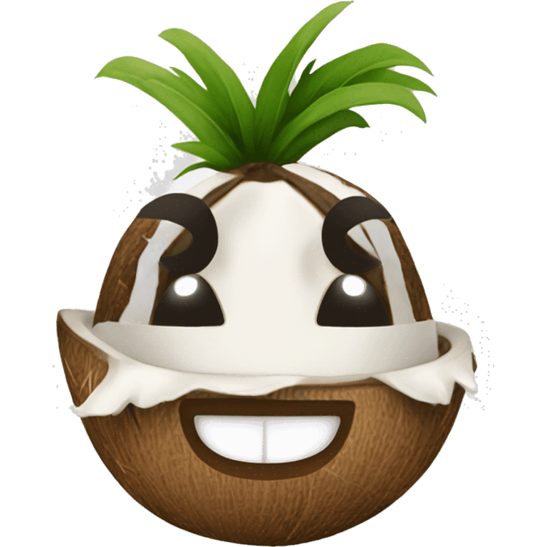 Carabean coconut happy character  emoji