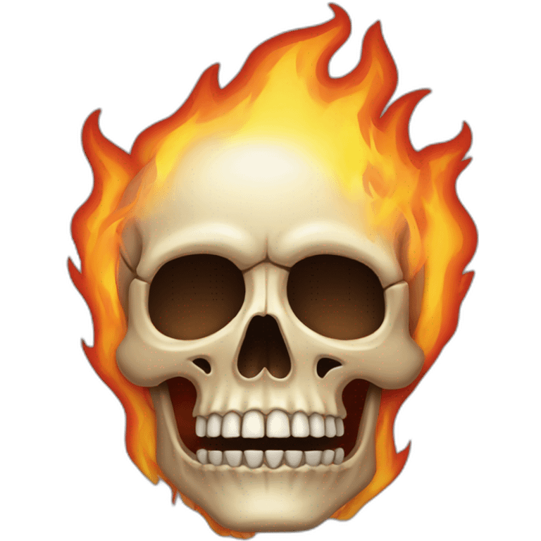 Skull on fire pixel emoji