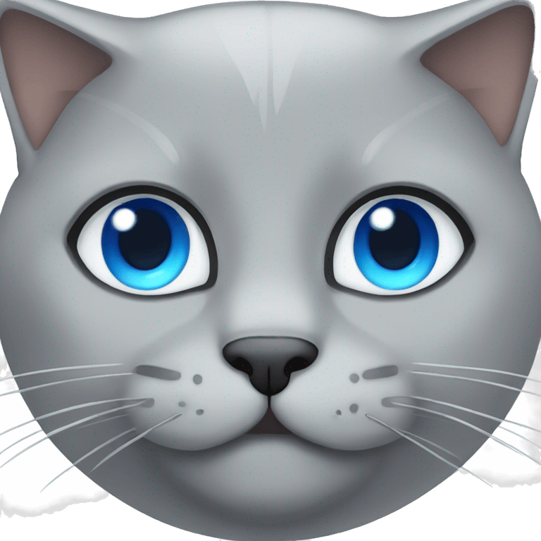 Grey, British Short Hair Cat with Blue Eyes emoji